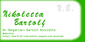 nikoletta bartolf business card